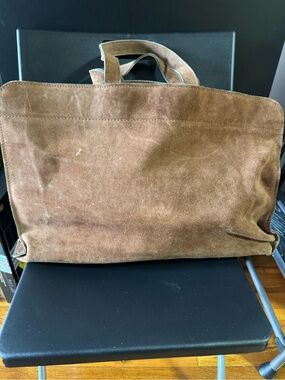 Men's Brown Suede Tote Bag